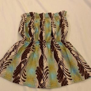 Women’s Strapless Tropical Ruffle Top Size S